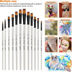 Keep Smiling Professional Flat Tip Paint Brush Pack Of 10