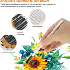Keep Smiling Professional Flat Tip Paint Brush Pack Of 10