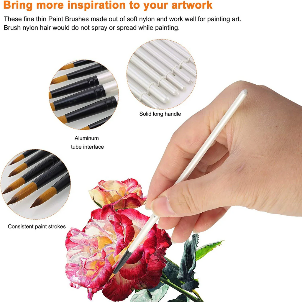Keep Smiling Professional Round Tip Paint Brush Pack of 10