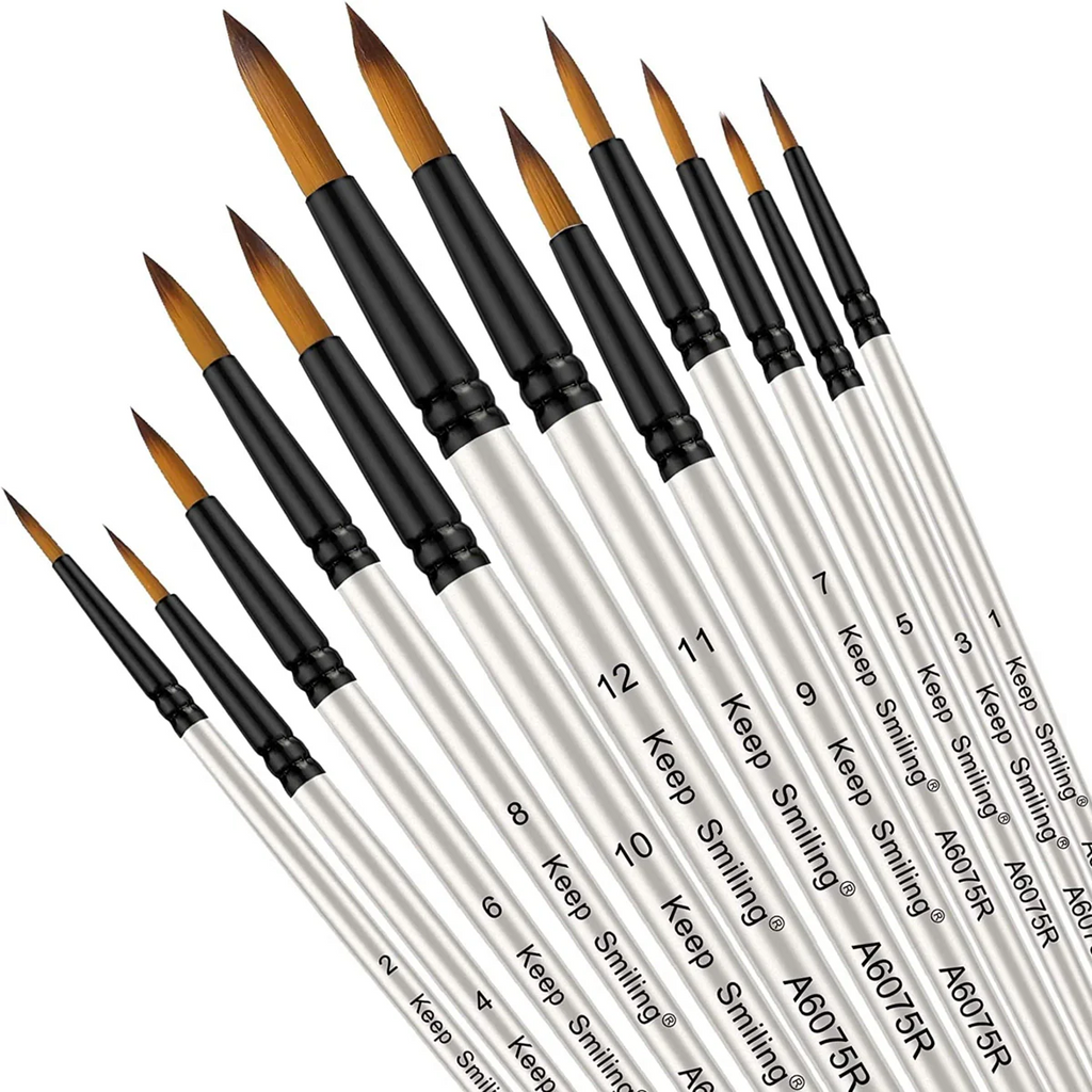 Keep Smiling Professional Round Tip Paint Brush Pack of 10