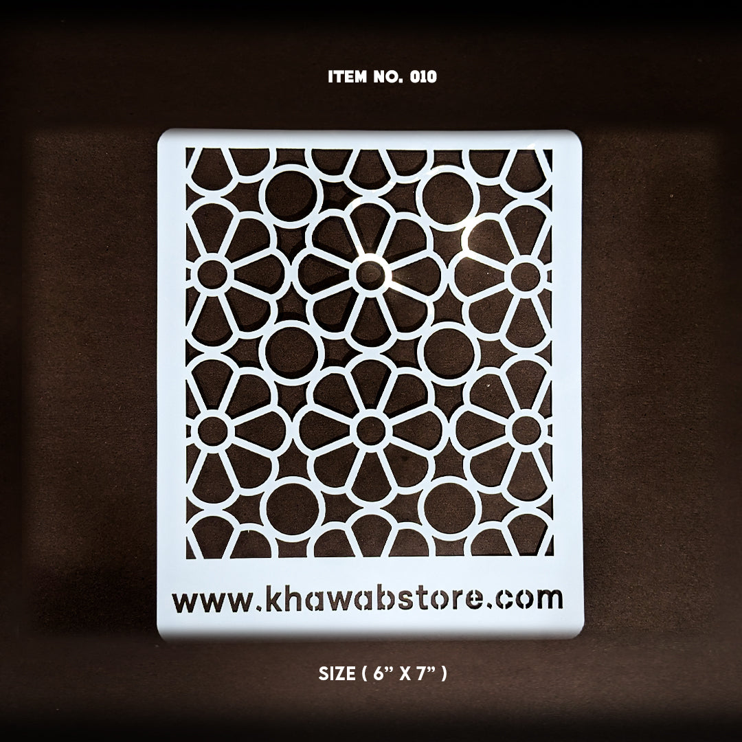 Floral Geometric Reusable Stencil – Item 010 (6" × 7")