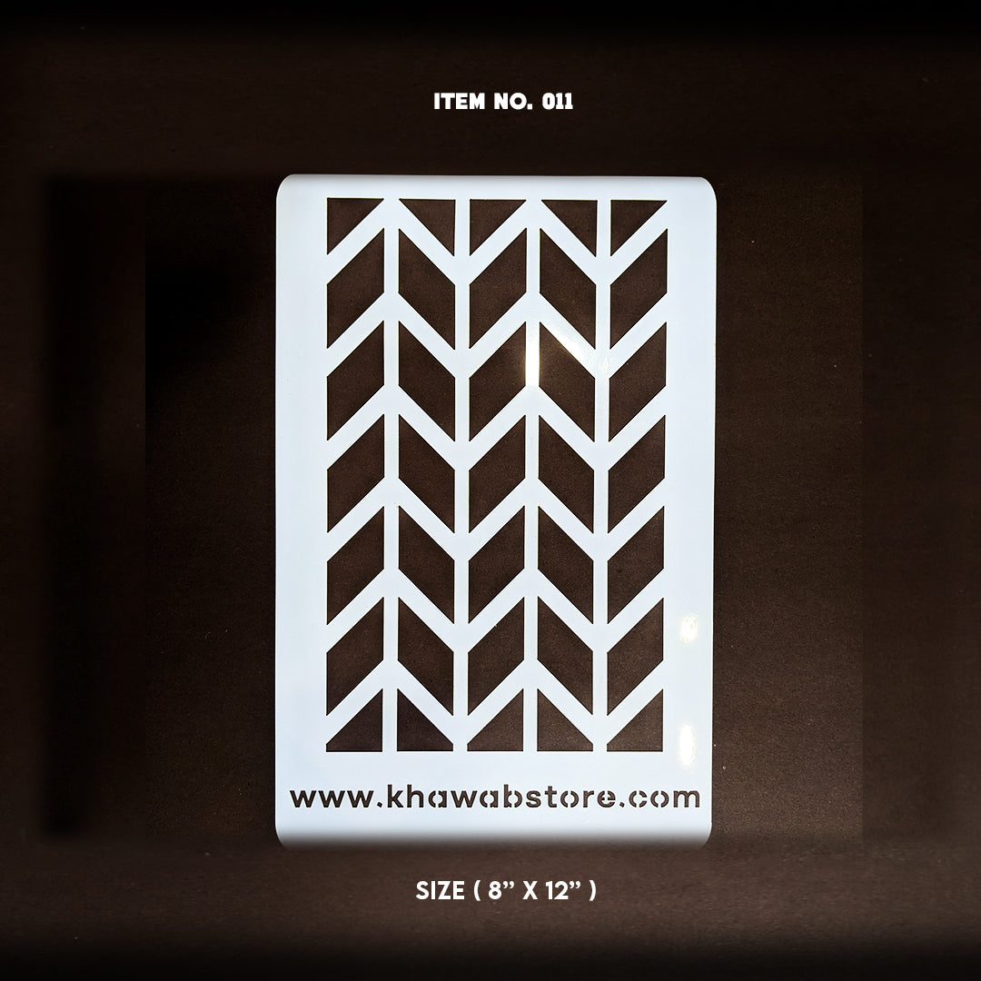 Modern Herringbone Reusable Stencil – Item 011 (8" × 12")