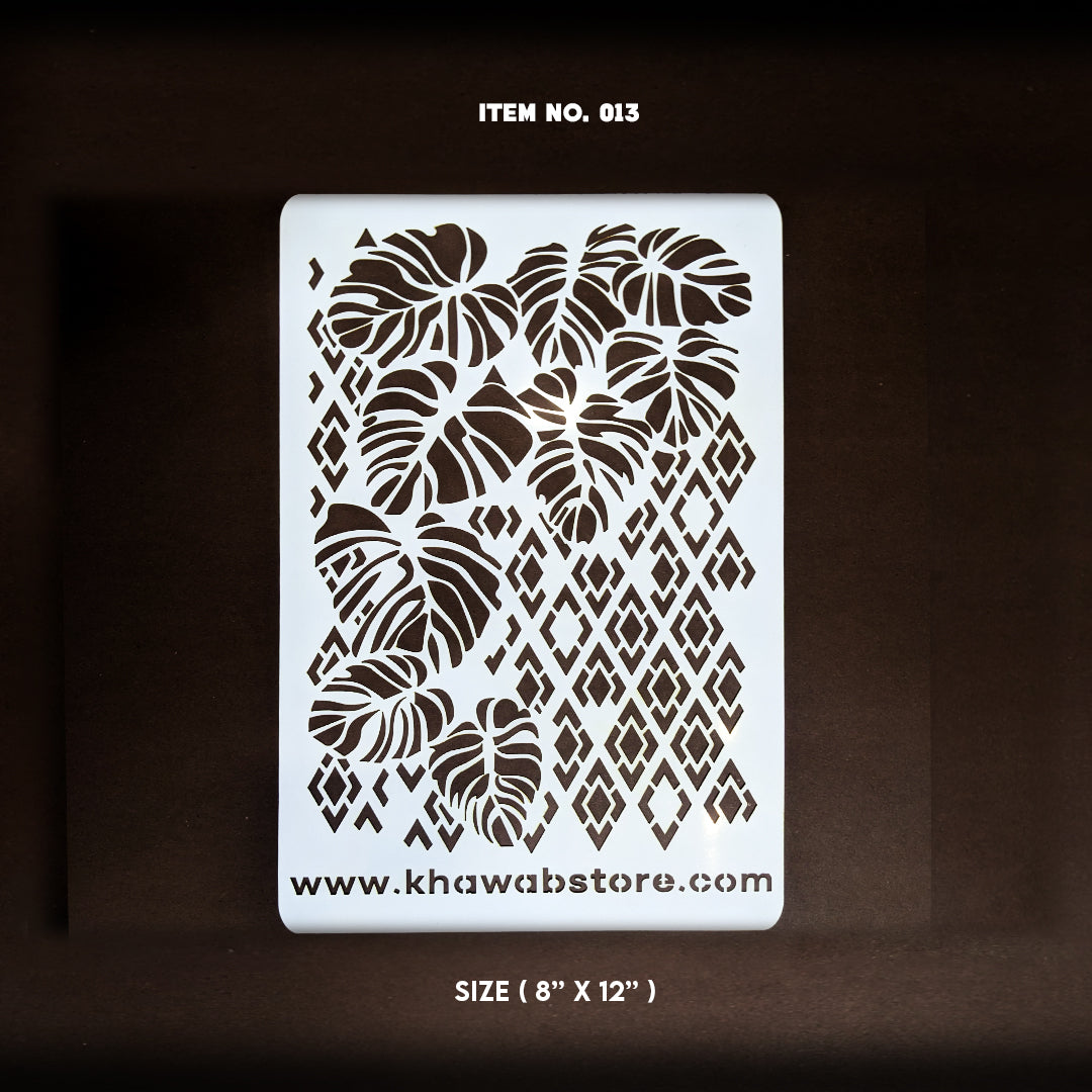 Tropical Leaf Stencil Item 013 (8" × 12")