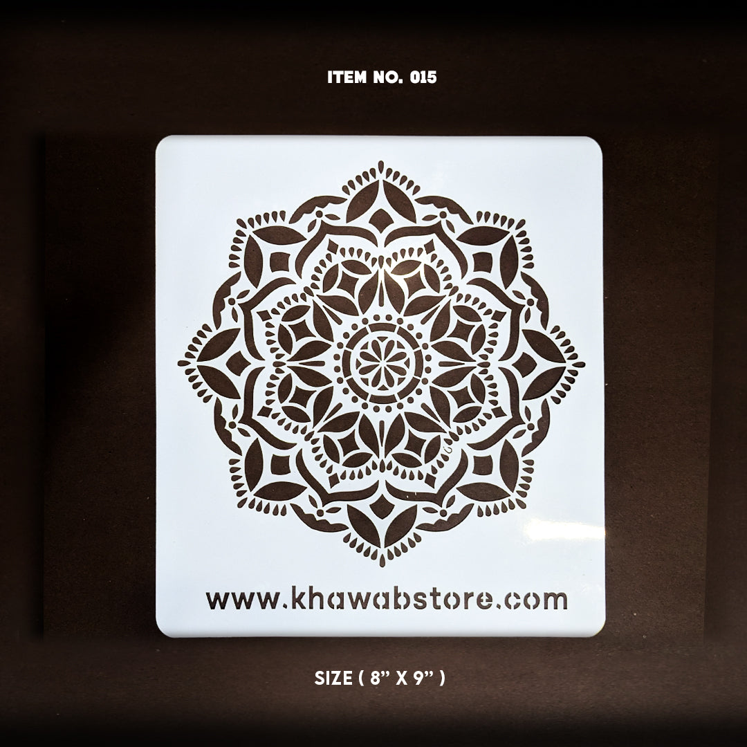 Floral Mandala Stencil Item 015 (8" × 9")