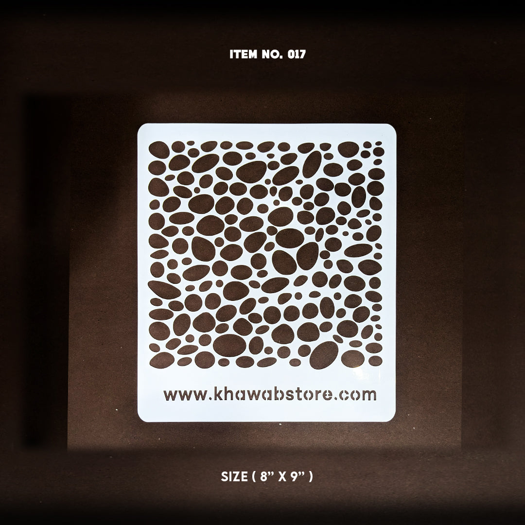Pebble Pattern Stencil Item 017 (8" × 9")
