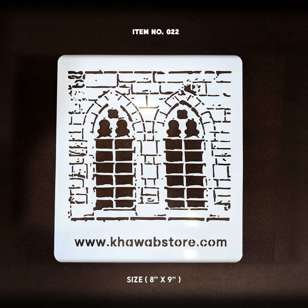 Brick Window Stencil Item 022 (8" × 9")