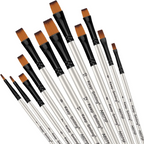 Keep Smiling Professional Flat Tip Paint Brush Pack Of 10