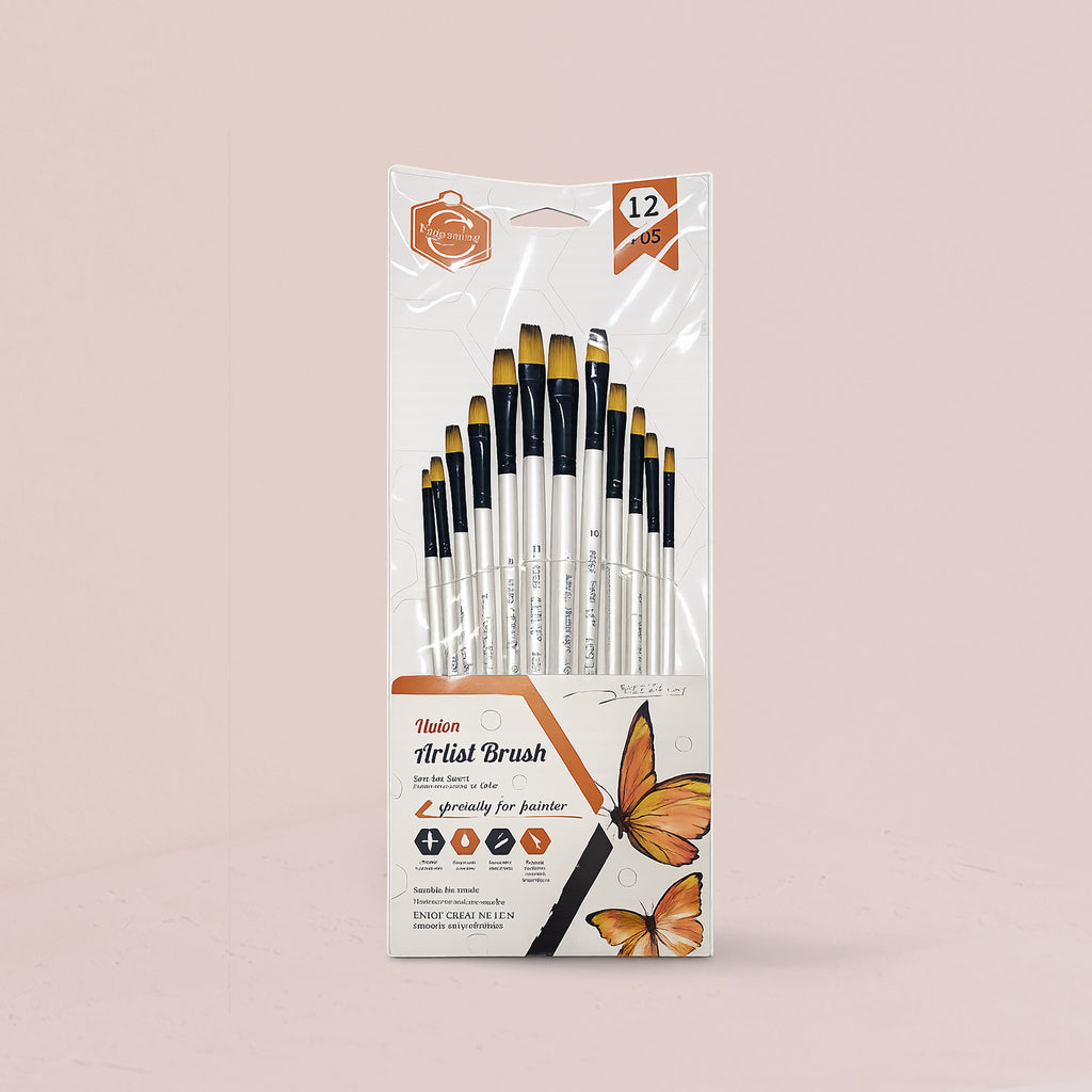 Keep Smiling Professional Flat Tip Paint Brush Pack Of 10