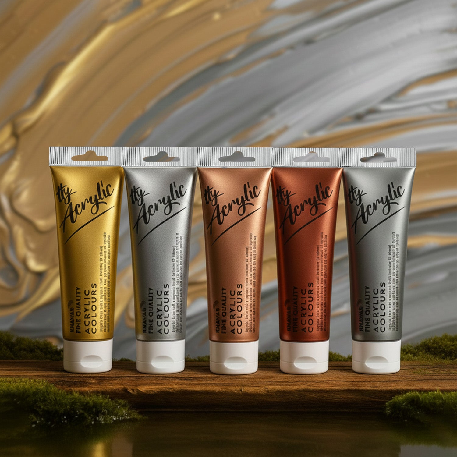 Khawab Metallic Acrylic Paint 75ml High Pigment Shimmering Finish